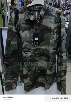 Quality Casual Camoflage Combat Collar Long Sleeved Shirts