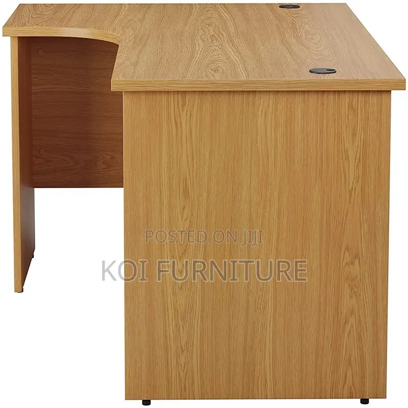 Office Desk; Curved Brown Home Office Study Desk
