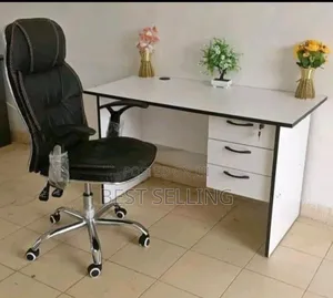 Rated Boss Office Desk and Leathered Chair