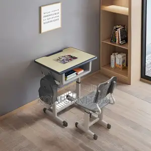 Kids Furniture; Adjustable Home School Desk Chair Set