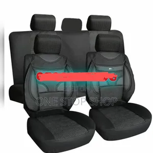 Black 5 Seater Cars Fabric _Leatfer Mix Heavy Duty Seat Covers