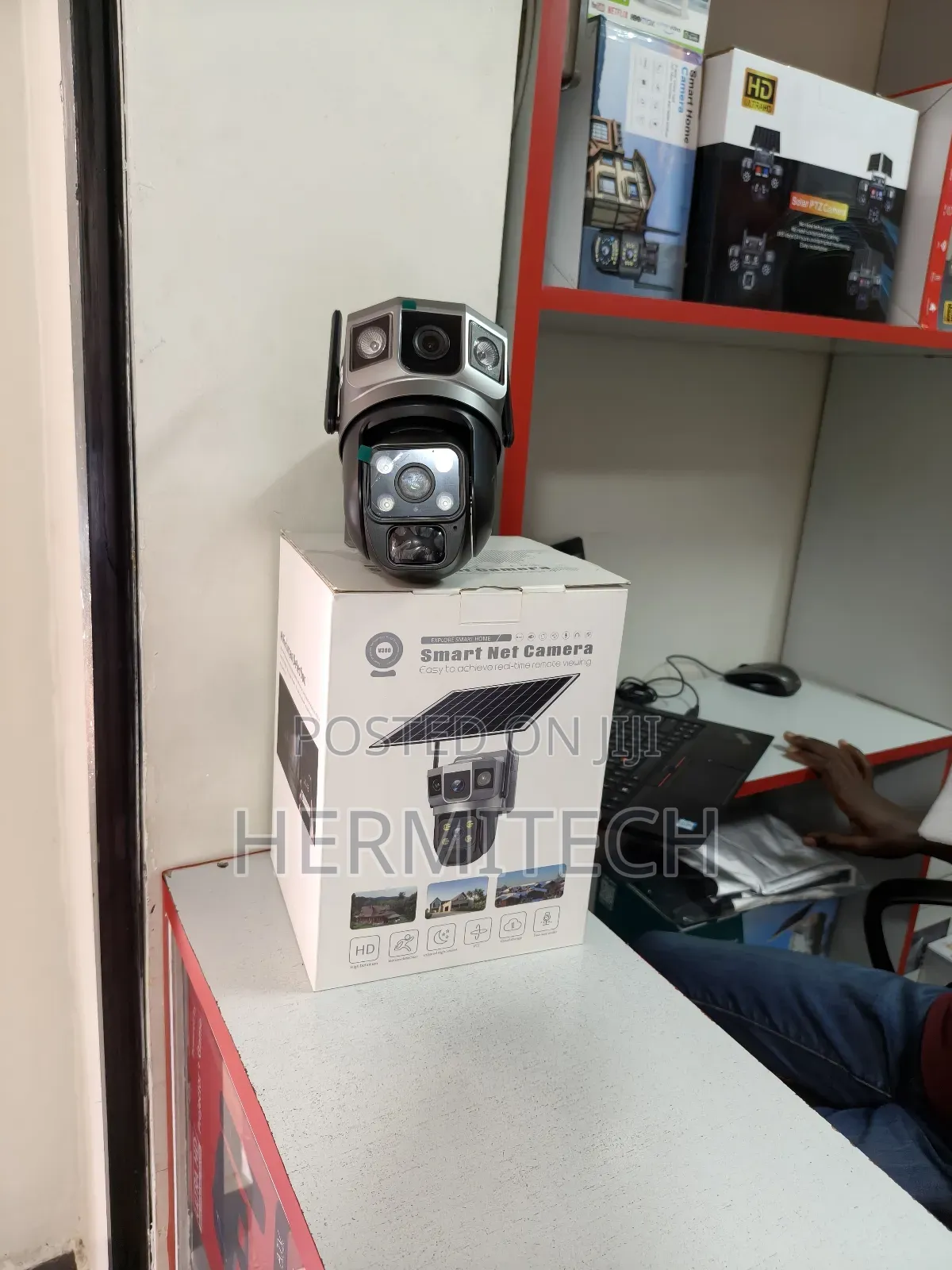 CCTV Camera With 2 Lenses 4g Smart PTZ Solar Powered