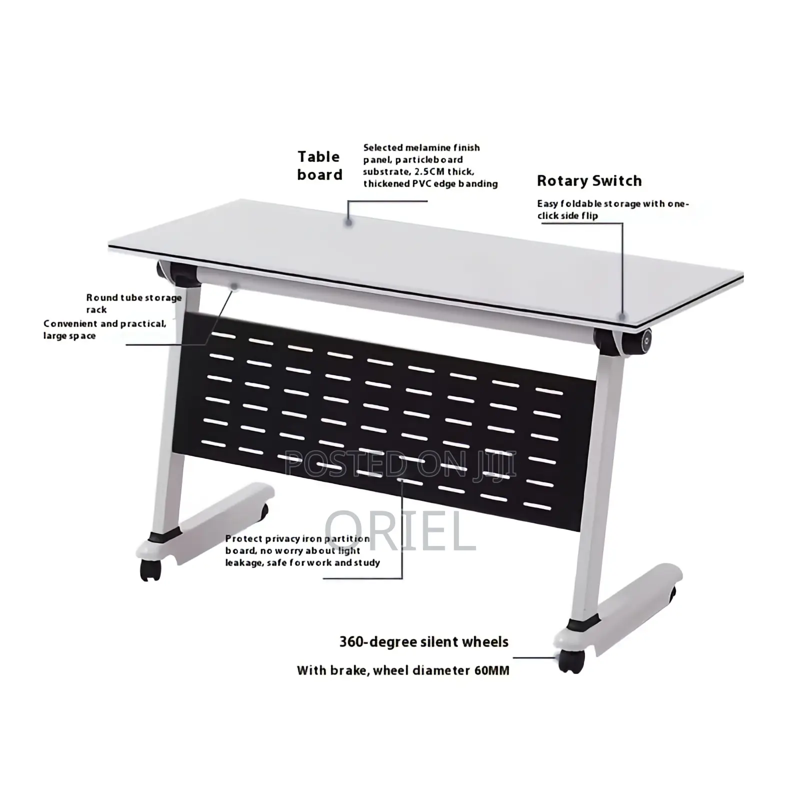 Office Study Table : Foldable Mobile Training Conference Table