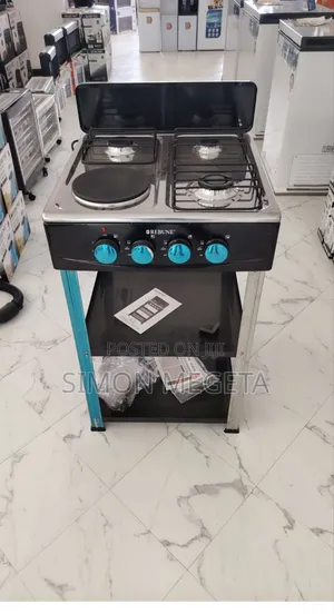 Rebune 3gas +1 Electric Burner Standing Gas Stove With Shelves