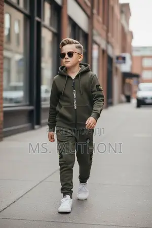Stone Island Junior Zip-Up Hoodie and Matching Cargo Joggers