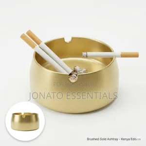Executive Brass Gold Ash Tray, Windproof Cigar Ashtray