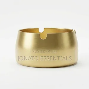 Executive Brass Gold Ash Tray, Windproof Cigar Ashtray