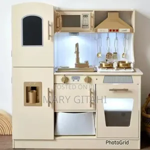 Kitchen Wooden Toy For Kids With Microwave
