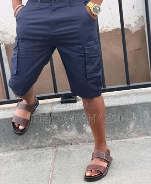 Quality Leather Men Side Pocket Cargo Shorts Available