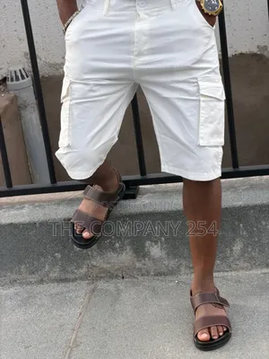 Quality Leather Men Side Pocket Cargo Shorts Available