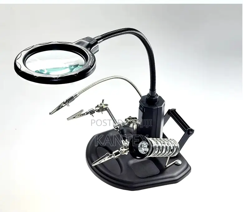 Soldering Helping Hand With Led Magnifier