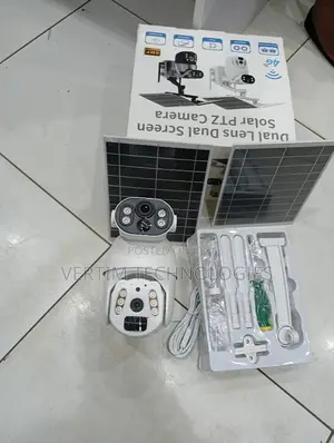 6mp Dual Lens Dome 4g Sim Card 2solar Panel Battery Powered 2 Screen