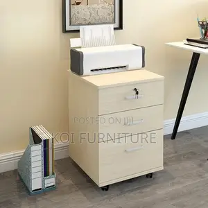 Office Cabinet; Office Cabinet With Locking Drawers and Rolling Base