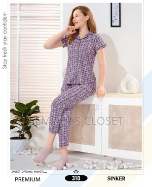 Women’S Open Front Cotton Pyjama Set –Comfortable Loungewear