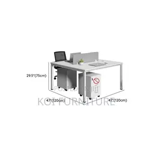 Office Workstation; Two Users White Office Table