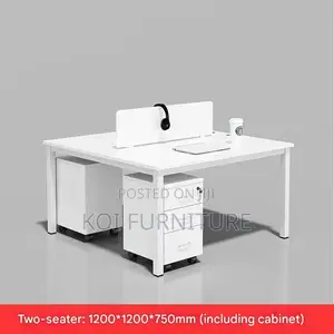Office Workstation; Two Users White Office Table