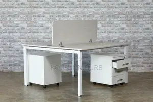 Office Workstation; Two Users White Office Table
