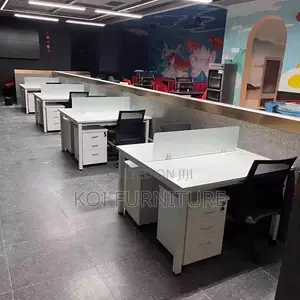 Office Workstation; Two Users White Office Table