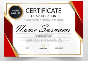 Certificate Printing Services Available