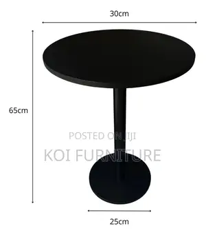 Coffee Table; Black Height Adjustable Home Office Round Coffee Table