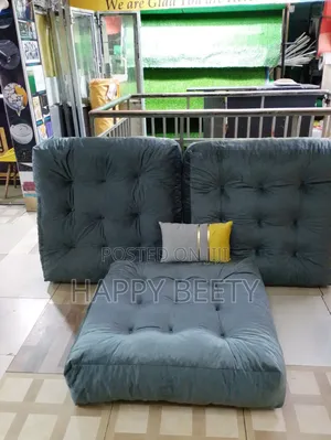 Gray Puffy Floor Cushions