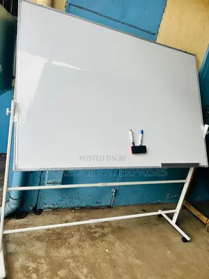 Whiteboard on Rolling Stand With Pens and Duster