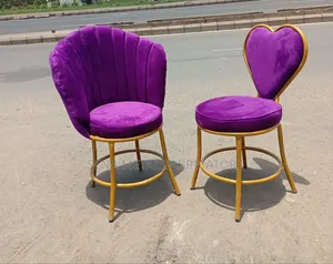 Salon Client Chairs With Gold Powder-Coated Finish