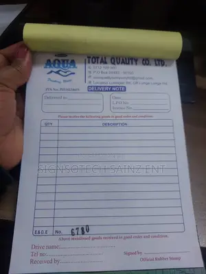 Delivery Note Book Printing