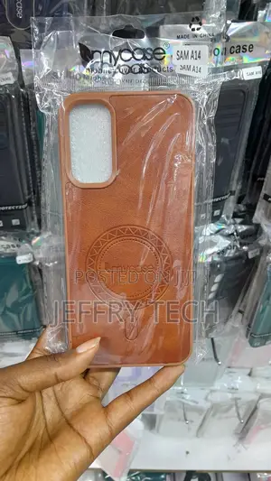 Sint Galaxy A14 Reinforced Silicone With a Layer of Leather Case-Brown