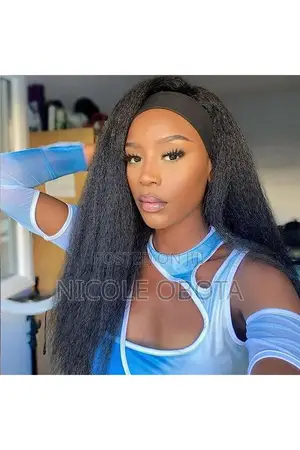 Yaki Kinky Straight Headband Wig , 22 Inches (Synthetic, No Tangle )