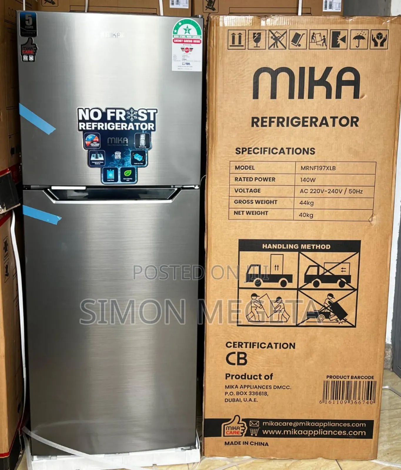 197litres Mika Fridge Non Frost