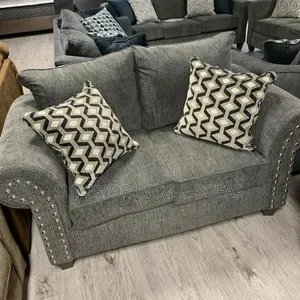 Grey Fabric 2-Seater Sofa