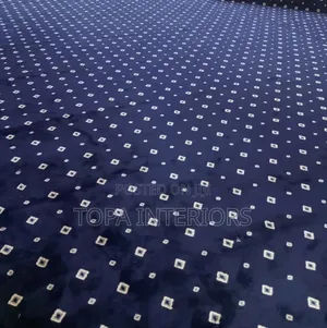 Navy Blue Dotted 4m Wide Executive Office Wall to Wall Carpets
