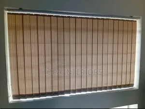 Light Brown Well Fitted Vertical Office Curtain Blinds