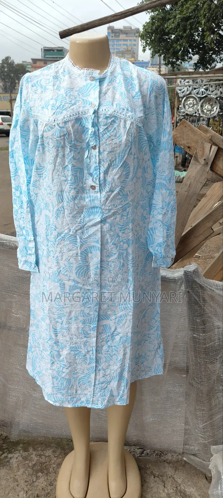 Long Sleeves Night Dress