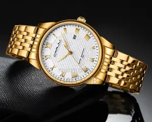 Crrju Gents Watch Crrju Gold White Gents Watch #5010