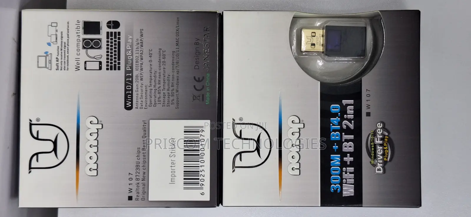 Nonap Wifi+Bluetooth Adapter, Plug and Play