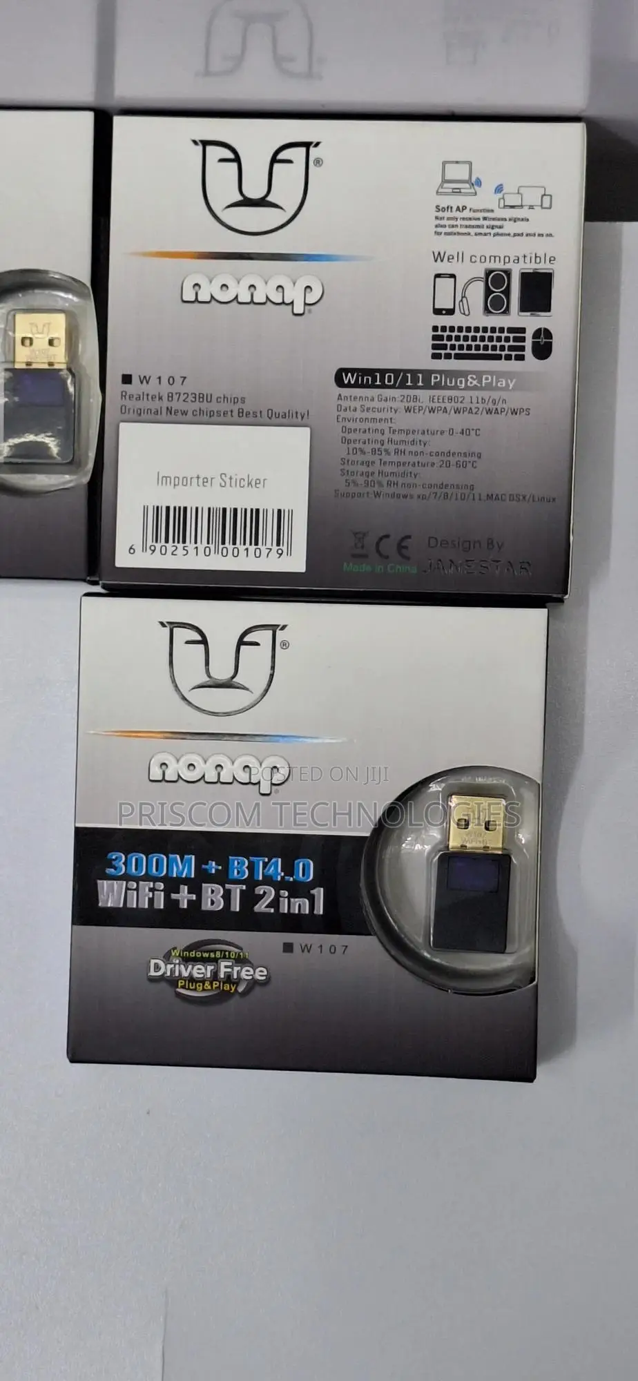 Nonap Wifi+Bluetooth Adapter, Plug and Play