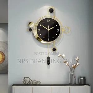 Gold Round Wall Clock Size:55*40cm Hpip