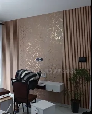 Flutted Dark Brown Wallpaper and Marble Brown Wallpaper