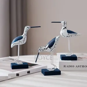 3pcs Wooden Seagull Figurine Decor