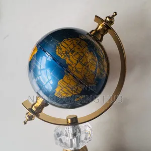 World Globe Marble Base Luxury Home/Office Decor Ornament Gift Hp