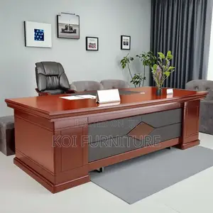 Office Desk : 1.8m Modern L-Shaped Executive Office Desk