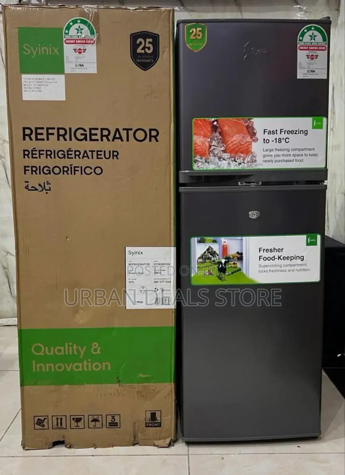 Syinix 137l Double Door Refrigerator