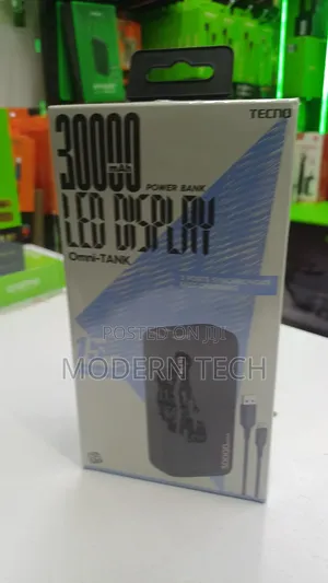 Tecno 3 Way High-Speed Charging 30000 Mah Power Bank_ Black