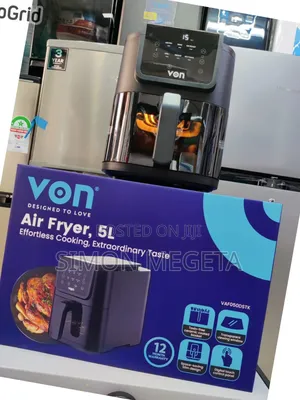 New Von Air Fryer 5 Litres Digital Slim Design