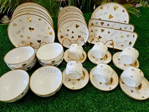 24 Pieces Gold Rimmed High Quality Dinner Set