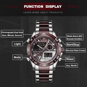 Naviforce Stainless Steel Water Resistant Luminous Hand Watch