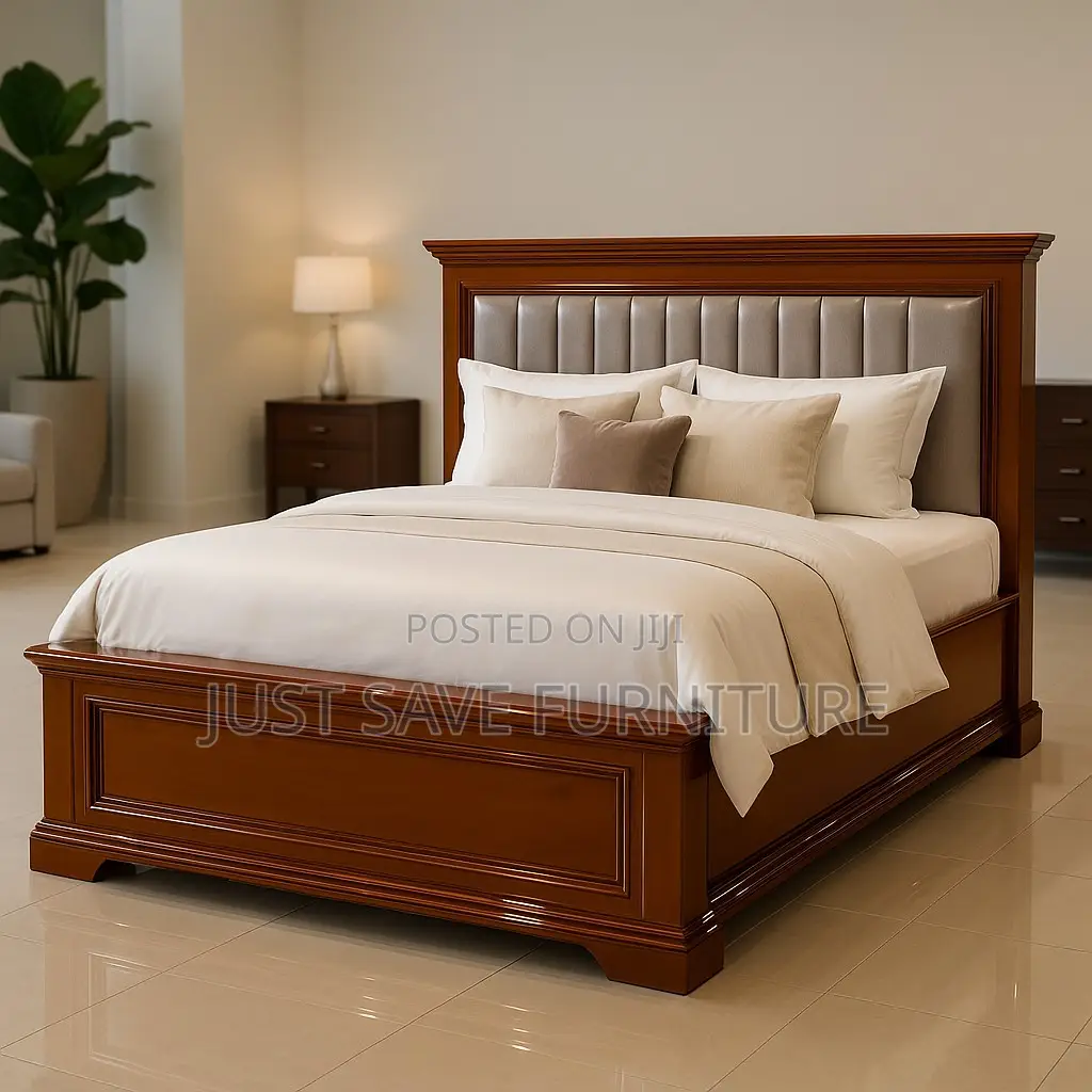 Premium Wooden Bed Frame – Modern Luxury Design (Strong Durable)