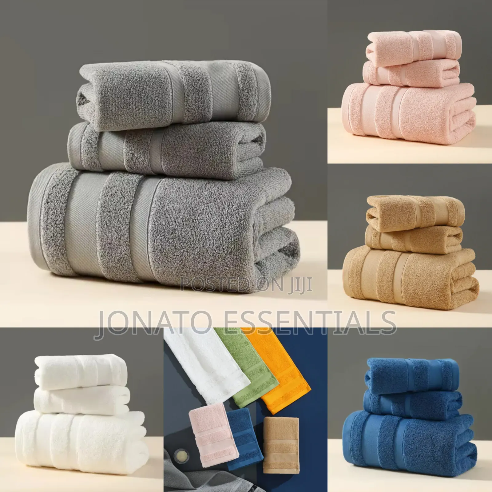 3-Piece Cotton Bath Towel Set - Super Absorbent Spa Towels